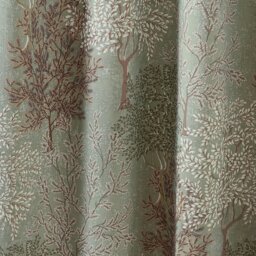 Rackhams Woodland Trees Lined Pencil Pleat Curtains Green - Green - 46x72 Inch - thumbnail 3