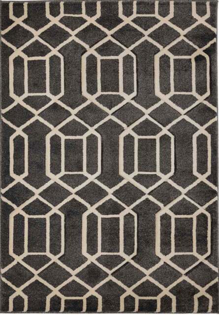 Rackhams Newport Lattice Grey Rug – Geometric - 160X230 cm - image 1