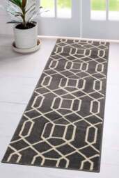 Rackhams Newport Lattice Grey Rug – Geometric - 160X230 cm - thumbnail 6
