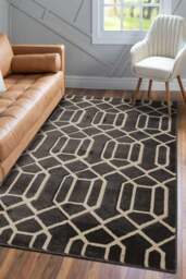 Rackhams Newport Lattice Grey Rug – Geometric - 160X230 cm - thumbnail 4