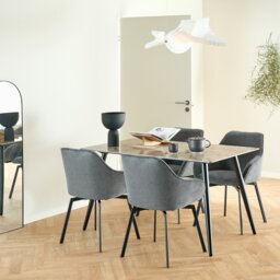 Rackhams Wicklow Ceramic Dining Table Brown/Black - black - No - Brown - thumbnail 3