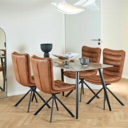 Rackhams Wicklow Ceramic Dining Table Brown/Black - black - No - Brown - thumbnail 4