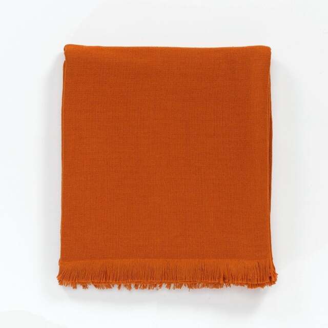 Rackhams Katre Linen Blend Throw Blanket - Burnt Orange - image 1