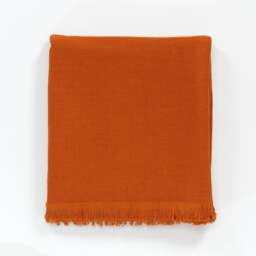 Rackhams Katre Linen Blend Throw Blanket - Burnt Orange