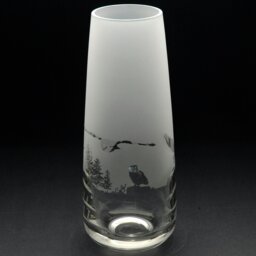 Rackhams Owl Glass Bud Vase - Hand Etched/Engraved Gift - thumbnail 1