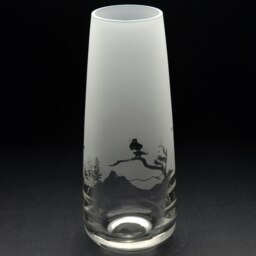 Rackhams Owl Glass Bud Vase - Hand Etched/Engraved Gift - thumbnail 3