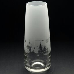 Rackhams Owl Glass Bud Vase - Hand Etched/Engraved Gift - thumbnail 4