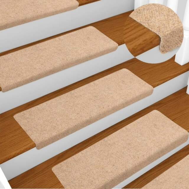 Rackhams Stair Mats 10 pcs Brown 65x21x4 cm Needle Punch - image 1