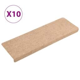 Rackhams Stair Mats 10 pcs Brown 65x21x4 cm Needle Punch - thumbnail 2