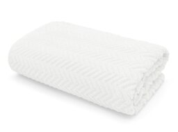 Rackhams 100% Cotton Chevron Towels - White - White - Bath Towel