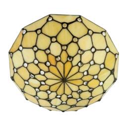 Rackhams Amber Toned and Clear Beaded Tiffany Glass Easy Fit Bowl Pendant Shade - thumbnail 5