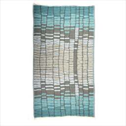 Rackhams Hipster Cotton Jacquard Hammam Towel - Turquoise and Grey - thumbnail 3