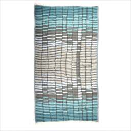 Rackhams Hipster Cotton Jacquard Hammam Towel - Turquoise and Grey - thumbnail 1