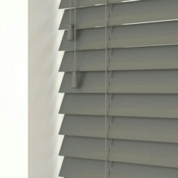 Rackhams Smooth Grey Smooth Finish Faux Wood Venetian Blinds with Strings  (130cm drop) - 260cm - thumbnail 3