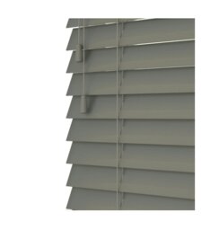 Rackhams Smooth Grey Smooth Finish Faux Wood Venetian Blinds with Strings  (130cm drop) - 260cm - thumbnail 2