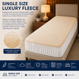 Rackhams Single Size Electric Heated Blanket Mattress Soft Fleece Throw 9 Heat And 9 Timer Settings Dual Controller Washable - thumbnail 6