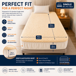 Rackhams Single Size Electric Heated Blanket Mattress Soft Fleece Throw 9 Heat And 9 Timer Settings Dual Controller Washable - thumbnail 2