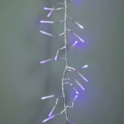 Rackhams 9.3m 720 LED Christmas Cluster String Lights with Timer in Blue, Purple & White on Clear Cable - thumbnail 6