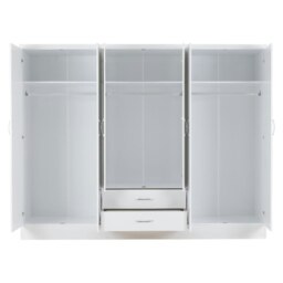 Rackhams Nevada 6 Door 2 Drawer Mirrored Wardrobe - Rustic Oak - thumbnail 4
