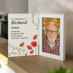 Rackhams Personalised Memorial Wooden Hinged 6x4 Photo Frame - White - Wood - 4x6 - thumbnail 1