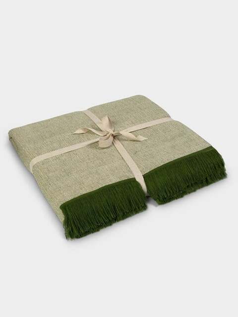 Rackhams GOTS Organic Cotton Two Toned Yoga Blanket - Two Toned - Green - image 1