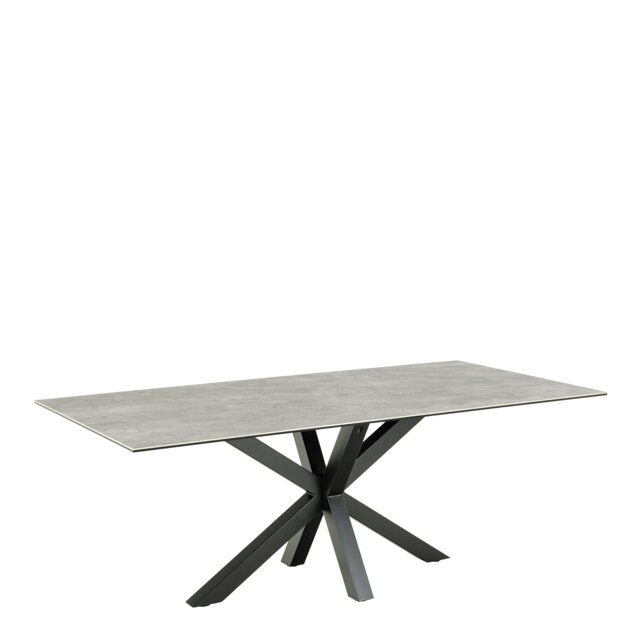 Rackhams Heaven Dining Table with Ceramic Grey Top - Black - No - Grey - image 1