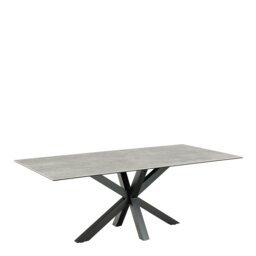 Rackhams Heaven Dining Table with Ceramic Grey Top - Black - No - Grey