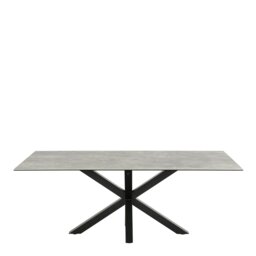 Rackhams Heaven Dining Table with Ceramic Grey Top - Black - No - Grey - thumbnail 2