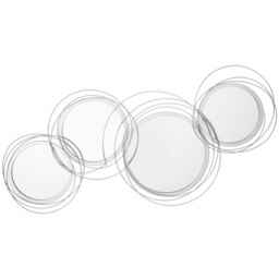 Rackhams Metal Wall Art Decorative Mirror Decor Wall Sculpture, Silver - thumbnail 2