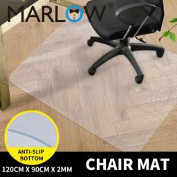 Rackhams Non Slip Office Chair Desk Mat Floor Computer Carpet Protector PVC Clear - thumbnail 2
