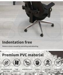 Rackhams Non Slip Office Chair Desk Mat Floor Computer Carpet Protector PVC Clear - thumbnail 6