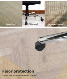 Rackhams Non Slip Office Chair Desk Mat Floor Computer Carpet Protector PVC Clear - thumbnail 3