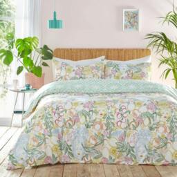 Rackhams Taormina Floral Duvet Cover Set - Multicoloured - Superking - Multicoloured - 50% Cotton/50% Polyester