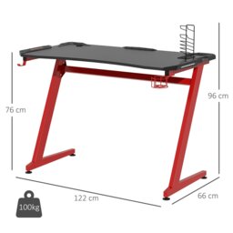 Rackhams Gaming Desk with Gamepad Holder Cup Holder Headphone Hook - thumbnail 3