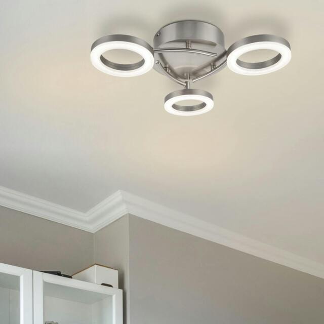 Rackhams Juni 3 Ring Integrated LED Ceiling Flush Light - Matt Nickel - image 1