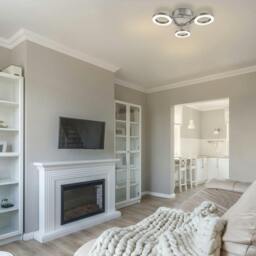 Rackhams Juni 3 Ring Integrated LED Ceiling Flush Light - Matt Nickel - thumbnail 2