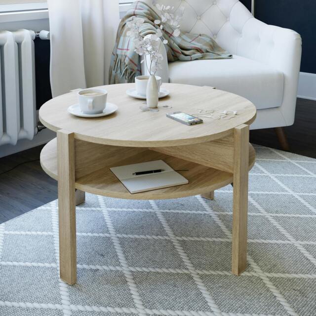 Rackhams Tobago Round Coffee Table with Open Shelf in Sonoma Oak - 45.5 x 74.4 x 74.4 cm - 1 - Wood - image 1