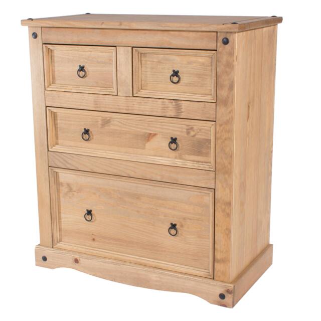 Rackhams Corona 2 + 2 Drawer Chest - antique waxed pine - image 1