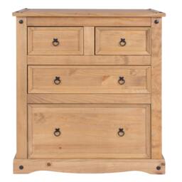 Rackhams Corona 2 + 2 Drawer Chest - antique waxed pine - thumbnail 2