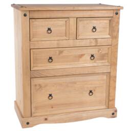 Rackhams Corona 2 + 2 Drawer Chest - antique waxed pine - thumbnail 3
