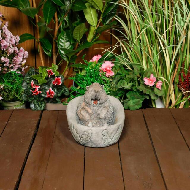 Rackhams Adorable Stone Cast Bathing Hedgehog Garden Ornament - image 1