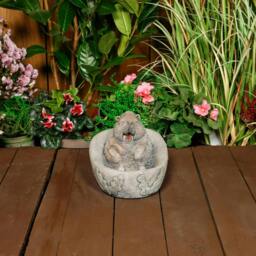 Rackhams Adorable Stone Cast Bathing Hedgehog Garden Ornament - thumbnail 1