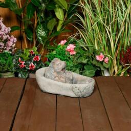 Rackhams Adorable Stone Cast Bathing Hedgehog Garden Ornament - thumbnail 4