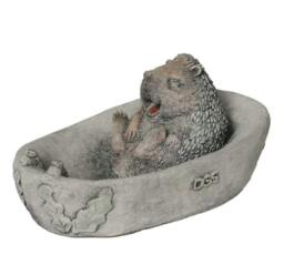 Rackhams Adorable Stone Cast Bathing Hedgehog Garden Ornament - thumbnail 5