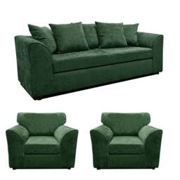 Rackhams Monaco Chenille Fabric 3 Seater and 2 Armchairs - Grey - thumbnail 2