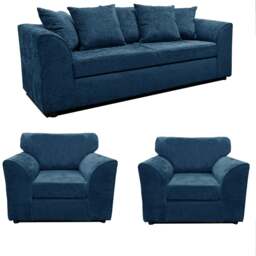 Rackhams Monaco Chenille Fabric 3 Seater and 2 Armchairs - Grey - thumbnail 6