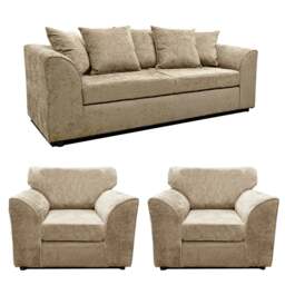 Rackhams Monaco Chenille Fabric 3 Seater and 2 Armchairs - Grey - thumbnail 4