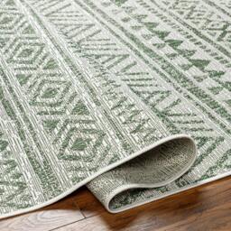 Rackhams Eagean-Global Green Ivory Off-White In- & Outdoor Rug - 160cm_diameter - thumbnail 5
