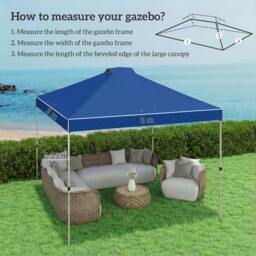 Rackhams Gazebo Roof Replacement UV50+ Waterproof for 3 x 3 m Frame - Black - 300 x 300 x 25 cm - thumbnail 4