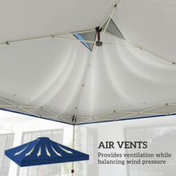 Rackhams Gazebo Roof Replacement UV50+ Waterproof for 3 x 3 m Frame - Black - 300 x 300 x 25 cm - thumbnail 6